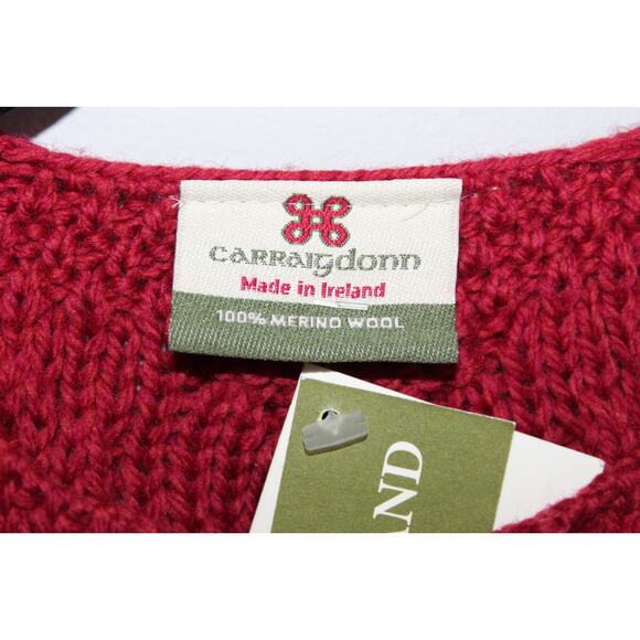 NWT Carraig Donn Cable Knit Wool Cap Sleeve Dress Red Girl's Size Medium H12020 - Picture 4 of 11